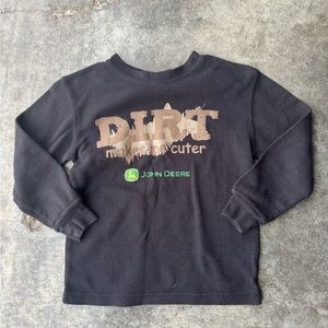 John Deere Black Long Sleeve Kids Tee